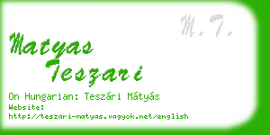 matyas teszari business card