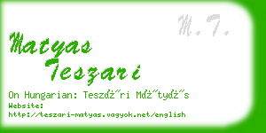 matyas teszari business card